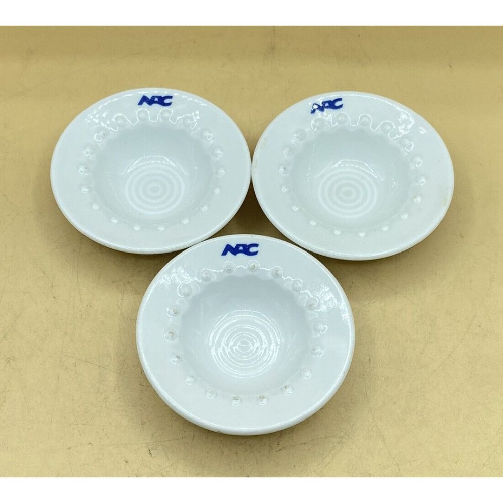 Porsgund SS 1981 Norwegian American Cruise Line Steamship White Ashtray LOT 3